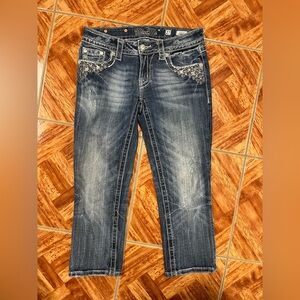 Miss Me Jeans Size 27 Skinny Embellished Pockets Dark Wash